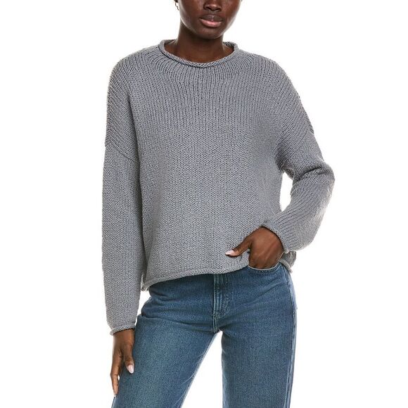EILEEN FISHER Sweaters - Eileen Fisher Womens  Funnel Neck Sweater, Gray